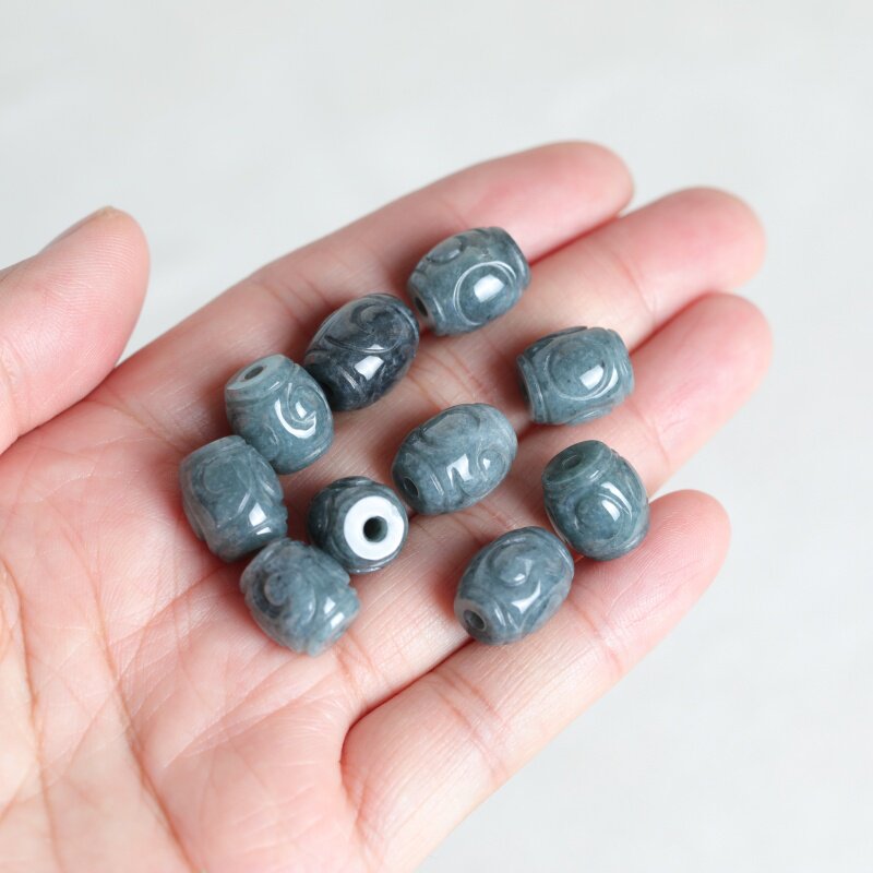 Men Accessories Bracelet - 5PC Doğal Mavi Su Yeşimi Dalgalı