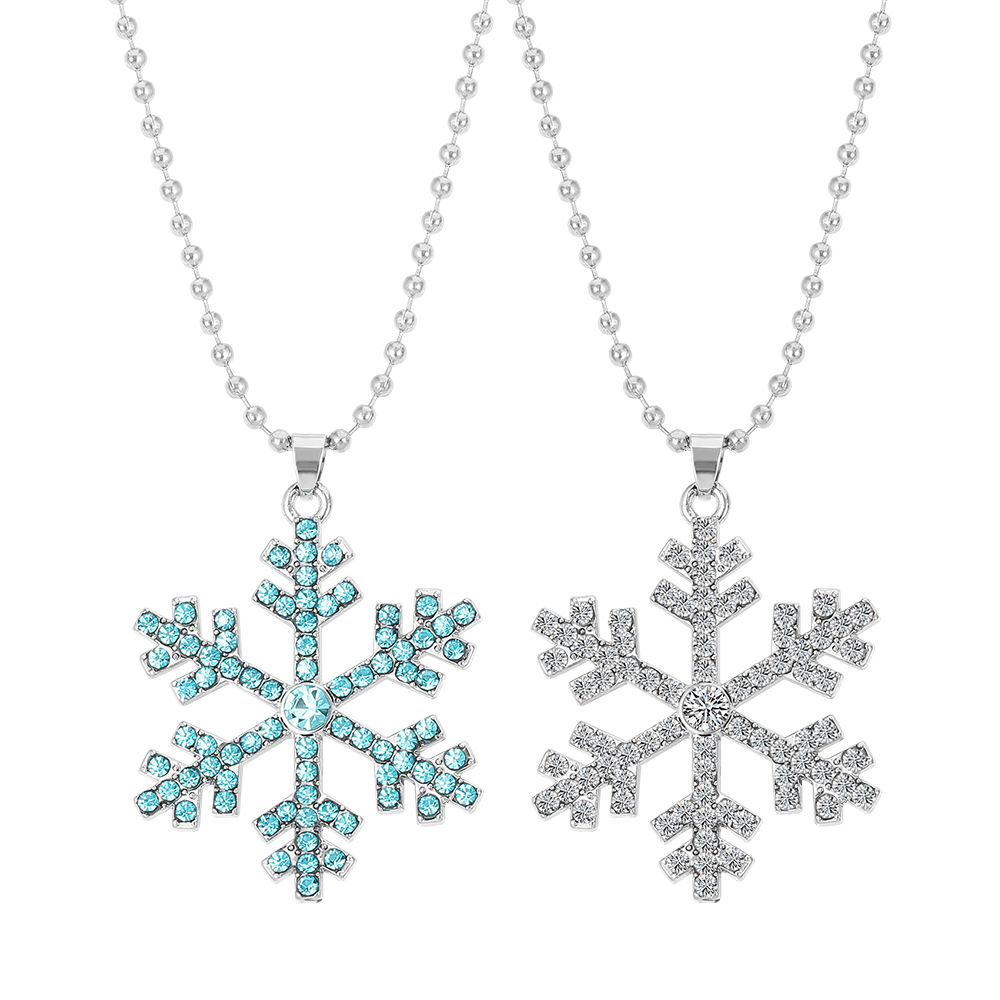 Men'S Accessories And Jewelry - Büyülü Mavi Kristal Kar Tanesi Kolye