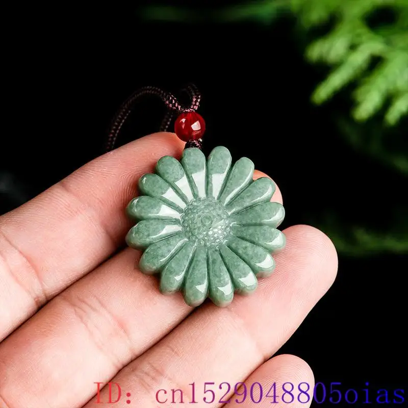 Men'S Accessories And Jewelry - Yeşil Jadeite ayçiçeği kolye kolye muska