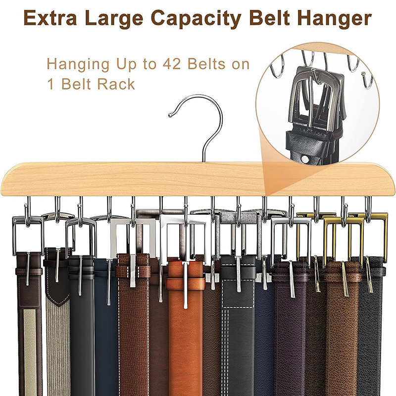 Men'S Accessories Organizer For Wardrobe - Ahşap Kemer Rafı Kadın Depolama Askıları