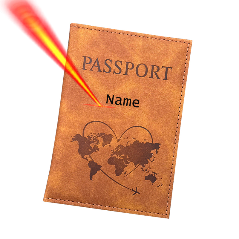 Men Accessories Name - Kişiselleştirilmiş Adı Pasaport Tutucu seyahat cüzdanı