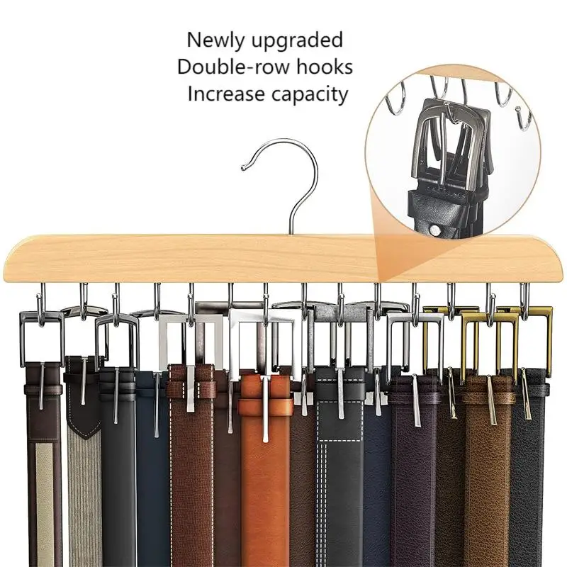 Men'S Accessories Organizer For Wardrobe - Ahşap Kemer Rafı Kadın Depolama Askıları