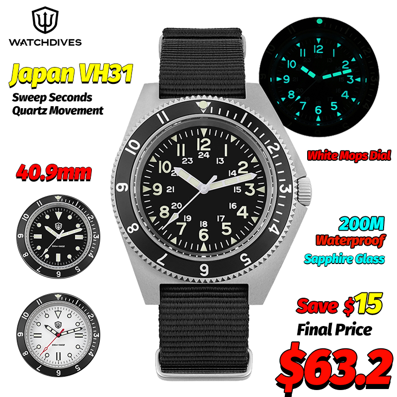 Men'S Accessories Jewelry Bracelet - Watchdives WD1972 Kuvars İzle Safir Aydınlık