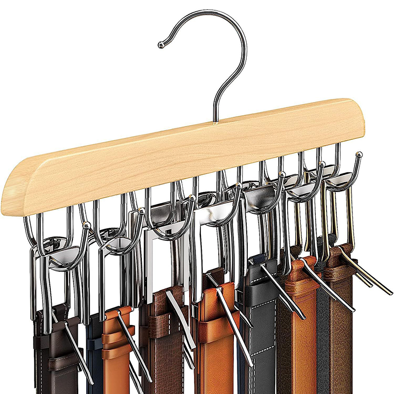 Men'S Accessories Organizer For Wardrobe - Ahşap Kemer Rafı Kadın Depolama Askıları