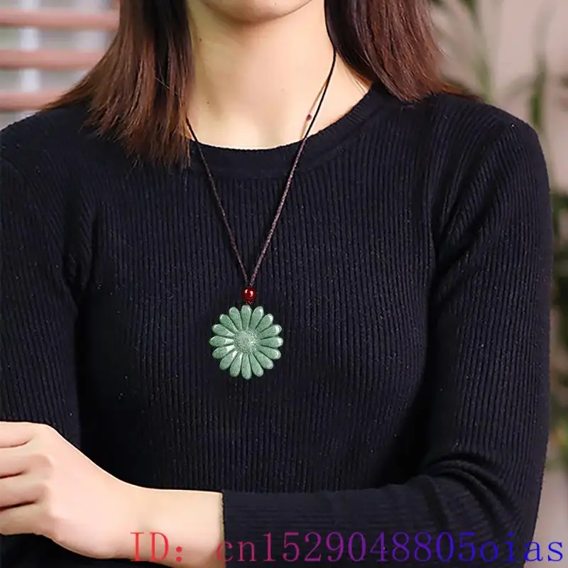 Yeşil Jadeite ayçiçeği kolye k - Men'S Accessories And Jewelry incelemesi ve fiyatı