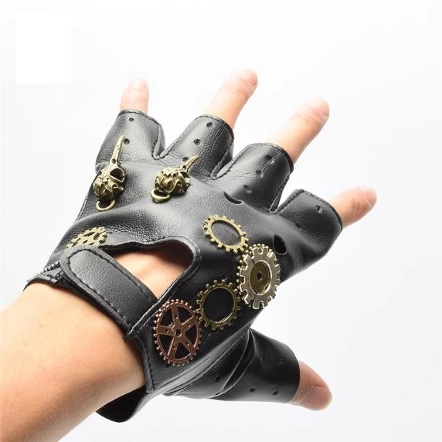 Steampunk PU Deri Parmaksız Pu - Medieval Men'S Accessories incelemesi ve fiyatı