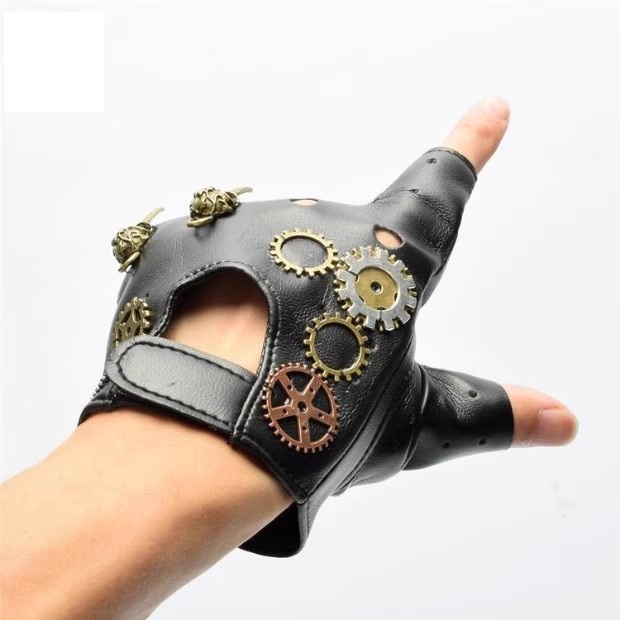 Steampunk PU Deri Parmaksız Pu - Medieval Men'S Accessories incelemesi ve fiyatı