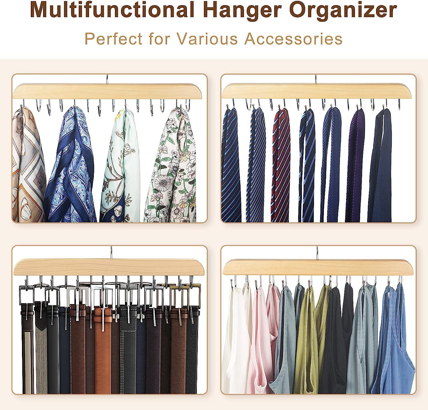 Ahşap Kemer Rafı Kadın Depolam - Men'S Accessories Organizer For Wardrobe incelemesi ve fiyatı