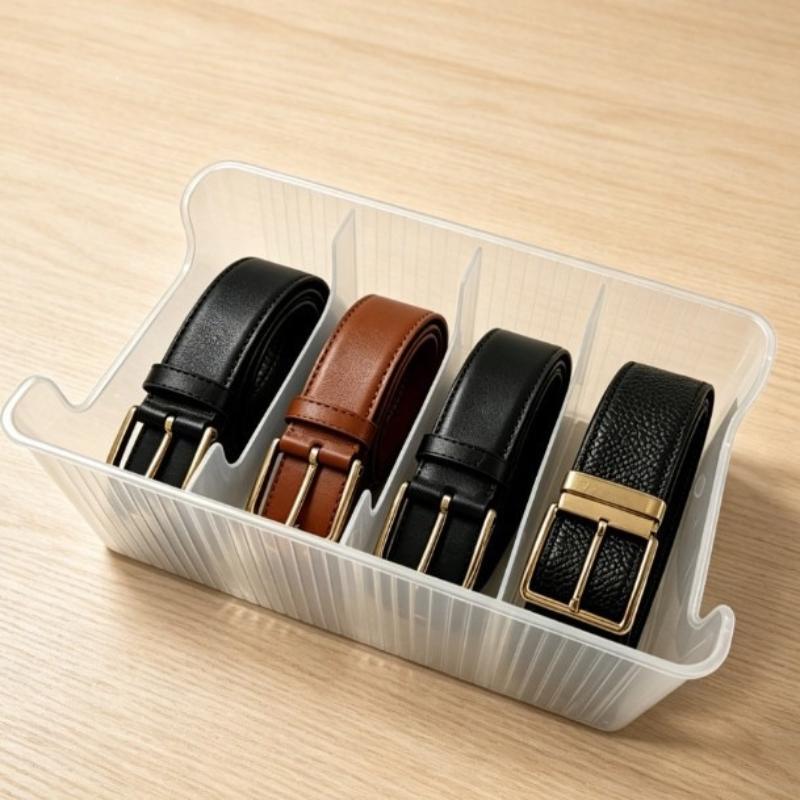 4 Bölmeli Plastik Kemer Saklam - Men'S Accessories Organizer For Wardrobe incelemesi ve fiyatı